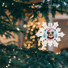 Load image into Gallery viewer, Australian Shepherd Ornament - Personalized Snowflake Shaped Christmas Snow Globe Design - with Name-Christmas Ornament-Australian Shepherd,Christmas,Personalize Artwork-4