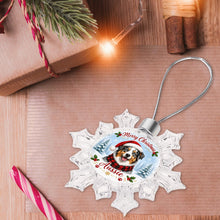 Load image into Gallery viewer, Australian Shepherd Ornament - Personalized Snowflake Shaped Christmas Snow Globe Design - with Name-Christmas Ornament-Australian Shepherd,Christmas,Personalize Artwork-6