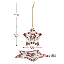 Load image into Gallery viewer, Australian Shepherd Ornament - Personalized Star Shaped Christmas Folk-Art Design-Christmas Ornament-Australian Shepherd,Christmas,Personalize Artwork-5