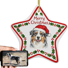Load image into Gallery viewer, Australian Shepherd Ornament - Personalized Star Shaped Christmas Folk-Art Design-Christmas Ornament-Australian Shepherd,Christmas,Personalize Artwork-1