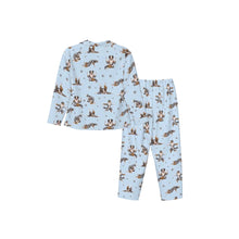 Load image into Gallery viewer, Australian Shepherd Pajamas for Women - XL Available - Blue Merle Australian Shepherds Doing Yoga-Pajamas-Apparel,Australian Shepherd,Dog Mom Gifts,Pajamas-12