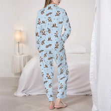 Load image into Gallery viewer, Australian Shepherd Pajamas for Women - XL Available - Blue Merle Australian Shepherds Doing Yoga-Pajamas-Apparel,Australian Shepherd,Dog Mom Gifts,Pajamas-4