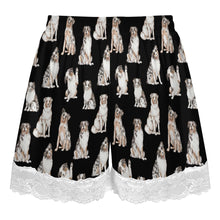 Load image into Gallery viewer, Australian Shepherd Shorts for Women - Lace Trim Design - Watercolor Elegance Australian Shepherds-Pajamas-Apparel,Australian Shepherd,Dog Mom Gifts,Pajamas-22