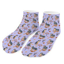 Load image into Gallery viewer, Australian Shepherd Socks - Ankle Length - Flower Garden Australian Shepherd-Accessories-Accessories,Australian Shepherd,Dog Dad Gifts,Socks-Lavender-One size-1