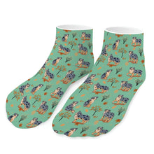 Load image into Gallery viewer, Australian Shepherd Socks - Ankle Length - Flower Garden Australian Shepherd-Accessories-Accessories,Australian Shepherd,Dog Dad Gifts,Socks-Mint Green-One size-11