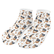 Load image into Gallery viewer, Australian Shepherd Socks - Ankle Length - Flower Garden Australian Shepherd-Accessories-Accessories,Australian Shepherd,Dog Dad Gifts,Socks-White-One size-6