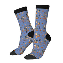Load image into Gallery viewer, Australian Shepherd Socks - Flower Garden Australian Shepherd-Wear Accessories-Blue-3 Black-One Size-41