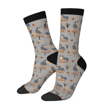 Load image into Gallery viewer, Australian Shepherd Socks - Flower Garden Australian Shepherd-Wear Accessories-Gray-3 Black-One Size-1