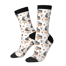 Load image into Gallery viewer, Australian Shepherd Socks - Flower Garden Australian Shepherd-Wear Accessories-White-3 Black-One Size-21