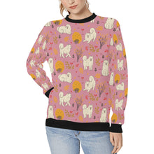 Load image into Gallery viewer, Autumn Bliss Fluffy Eskimos Sweatshirt for Women-Apparel-American Eskimo Dog, Apparel, Dog Mom Gifts, Sweatshirt-Dusty Pink-S-5