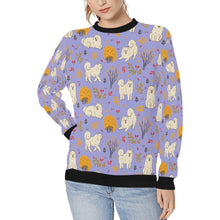 Load image into Gallery viewer, Autumn Bliss Fluffy Eskimos Sweatshirt for Women-Apparel-American Eskimo Dog, Apparel, Dog Mom Gifts, Sweatshirt-Lavender Purple-S-7
