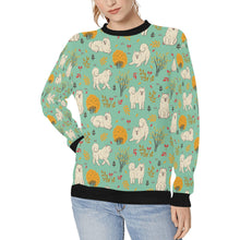 Load image into Gallery viewer, Autumn Bliss Fluffy Eskimos Sweatshirt for Women-Apparel-American Eskimo Dog, Apparel, Dog Mom Gifts, Sweatshirt-Mint Green-S-6