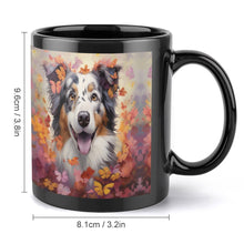 Load image into Gallery viewer, Autumn Enchantment Australian Shepherd Black Coffee Mug-4
