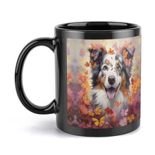 Load image into Gallery viewer, Autumn Enchantment Australian Shepherd Black Coffee Mug-6