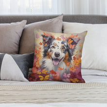 Load image into Gallery viewer, Autumn Enchantment Australian Shepherd Plush Pillow Case-Cushion Cover-Australian Shepherd, Dog Dad Gifts, Dog Mom Gifts, Home Decor, Pillows-2