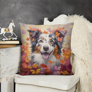 Autumn Enchantment Australian Shepherd Plush Pillow Case-Cushion Cover-Australian Shepherd, Dog Dad Gifts, Dog Mom Gifts, Home Decor, Pillows-3