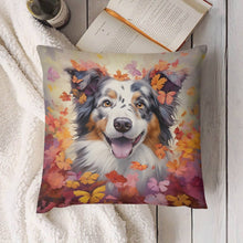 Load image into Gallery viewer, Autumn Enchantment Australian Shepherd Plush Pillow Case-Cushion Cover-Australian Shepherd, Dog Dad Gifts, Dog Mom Gifts, Home Decor, Pillows-4