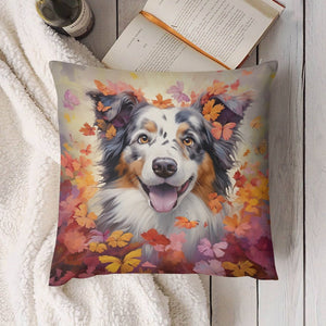 Autumn Enchantment Australian Shepherd Plush Pillow Case-Cushion Cover-Australian Shepherd, Dog Dad Gifts, Dog Mom Gifts, Home Decor, Pillows-4