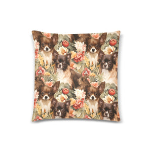 Autumn Splendor Chocolate White Chihuahuas Throw Pillow Covers-Cushion Cover-Chihuahua, Home Decor, Pillows-2