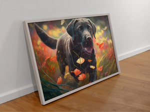Autumn Stride Labrador Wall Art Poster-Art-Black Labrador, Chocolate Labrador, Dog Art, Home Decor, Labrador, Poster-2