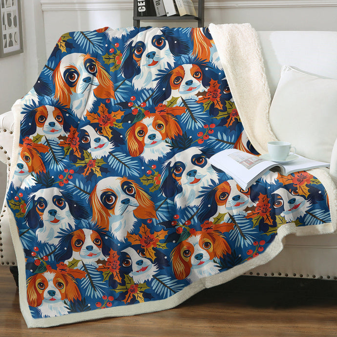 Autumn’s Adornment King Charles Spaniel Soft Warm Fleece Blanket-Blanket-Blankets, Cavalier King Charles Spaniel, Christmas, Dog Dad Gifts, Dog Mom Gifts, Home Decor-1