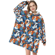 Load image into Gallery viewer, Autumn’s Adornment King Charles Spaniels Christmas Blanket Hoodie-Blanket-Apparel, Blanket Hoodie, Blankets, Cavalier King Charles Spaniel, Christmas, Dog Mom Gifts-ONE SIZE-1