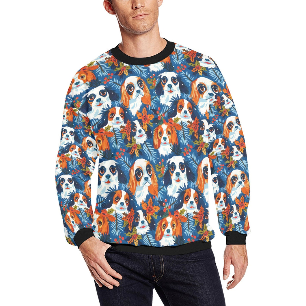 Autumn’s Adornment King Charles Spaniels Christmas Sweatshirt for Men-Apparel-Apparel, Cavalier King Charles Spaniel, Christmas, Dog Dad Gifts, Sweatshirt-S-1
