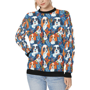 Autumn’s Adornment King Charles Spaniels Christmas Sweatshirt for Women-Apparel-Apparel, Cavalier King Charles Spaniel, Christmas, Dog Mom Gifts, Sweatshirt-S-1