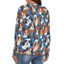 Load image into Gallery viewer, Autumn’s Adornment King Charles Spaniels Women&#39;s V-Neck Christmas Sweater-Apparel-Apparel,Cavalier King Charles Spaniel,Christmas,Dog Mom Gifts,Sweater,Sweatshirt-4
