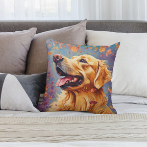 Autumn's Embrace Golden Retriever Plush Pillow Case-Cushion Cover-Dog Dad Gifts, Dog Mom Gifts, Golden Retriever, Home Decor, Pillows-2