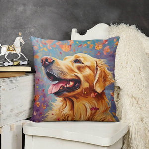 Autumn's Embrace Golden Retriever Plush Pillow Case-Cushion Cover-Dog Dad Gifts, Dog Mom Gifts, Golden Retriever, Home Decor, Pillows-3