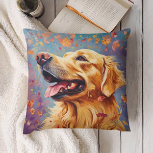 Autumn's Embrace Golden Retriever Plush Pillow Case-Cushion Cover-Dog Dad Gifts, Dog Mom Gifts, Golden Retriever, Home Decor, Pillows-4