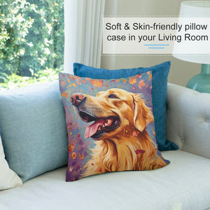 Autumn's Embrace Golden Retriever Plush Pillow Case-Cushion Cover-Dog Dad Gifts, Dog Mom Gifts, Golden Retriever, Home Decor, Pillows-7