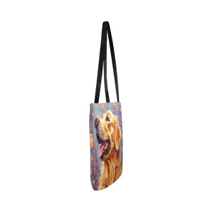 Autumn's Embrace Golden Retriever Special Lightweight Shopping Tote Bag-Accessories-Accessories, Bags, Dog Dad Gifts, Dog Mom Gifts, Golden Retriever-White-ONESIZE-2
