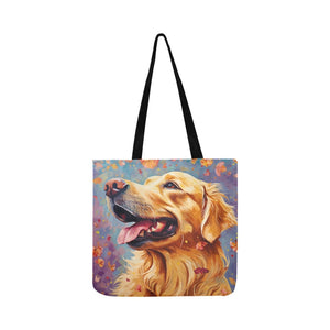 Autumn's Embrace Golden Retriever Special Lightweight Shopping Tote Bag-Accessories-Accessories, Bags, Dog Dad Gifts, Dog Mom Gifts, Golden Retriever-White-ONESIZE-3