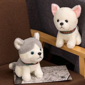 Aztec Pattern Collar Husky Stuffed Animal Plush Toy-Stuffed Animals-Home Decor, Siberian Husky, Stuffed Animal-2