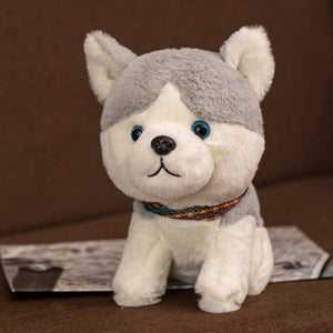Aztec Pattern Collar Husky Stuffed Animal Plush Toy-Stuffed Animals-Home Decor, Siberian Husky, Stuffed Animal-5