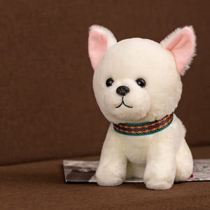Aztec Pattern Collar White Chihuahua Stuffed Animal Plush Toy-Stuffed Animals-Chihuahua, Home Decor, Stuffed Animal-4
