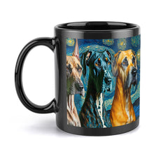 Load image into Gallery viewer, Starry Night Great Danes Coffee Mug-Mug-Great Dane, Home Decor, Mugs-Black-5