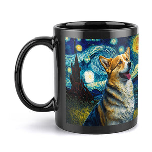 Starry Night Corgi Coffee Mug-Mug-Corgi, Home Decor, Mugs-Black-5