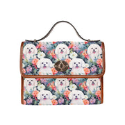 Enchanted Garden Maltese in Bloom Satchel Bag Purse-Accessories-Accessories, Bags, Maltese, Purse-One Size-7