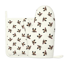 Load image into Gallery viewer, Red Rose Fawn Frenchies Oven Mitts and Pot Holder Set-Kitchen Decor-Accessories,Dog Mom Gifts,French Bulldog-7
