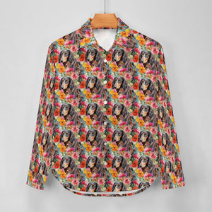 Vibrant Flowers and Chocolate-Tan Dachshunds Women's Shirt - 2 Designs-Apparel-Apparel, Dachshund, Shirt-3