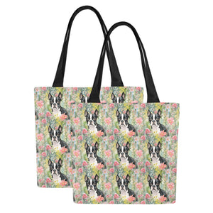 Nature's Palette Boston Terrier Large Canvas Tote Bags - Set of 2-Accessories-Accessories, Bags, Boston Terrier-13