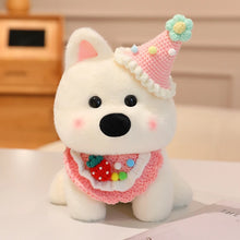 Load image into Gallery viewer, Baby Bib and Hat Westie Stuffed Animal Plush Toys-Pink Knitting Scarf-25cm-8
