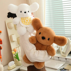 Baby Bib Maltese Stuffed Animal Plush Toys-Stuffed Animals-Maltese, Stuffed Animal-4