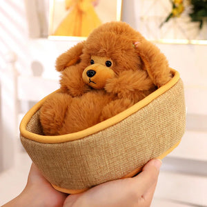 Baby Poodles in a Cradle Stuffed Animal Plush Toys-Stuffed Animals-Poodle, Stuffed Animal-8