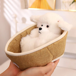 Baby Poodles in a Cradle Stuffed Animal Plush Toys-Stuffed Animals-Poodle, Stuffed Animal-10