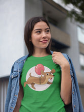 Load image into Gallery viewer, Balloon Dachshund Love Women&#39;s Cotton T-Shirts - 5 Colors-Apparel-Apparel, Dachshund, Shirt, T Shirt-5