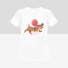 Load image into Gallery viewer, Balloon Dachshund Love Women&#39;s Cotton T-Shirts - 5 Colors-Apparel-Apparel, Dachshund, Shirt, T Shirt-6